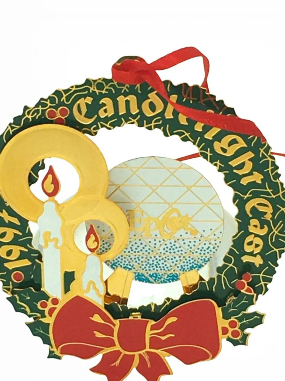 Vintage 1997 Walt Disney World Epcot Candlelight Cast Member Christmas Ornament